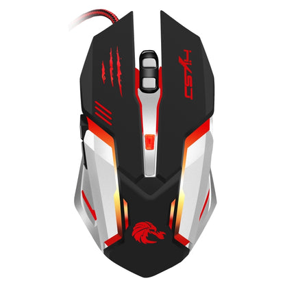 HXSJ S100 6 Keys Colorful Luminous Wired Gaming Mouse, S100