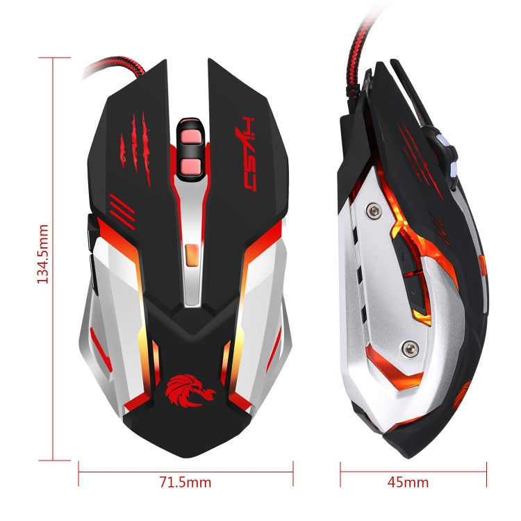 HXSJ S100 6 Keys Colorful Luminous Wired Gaming Mouse, S100