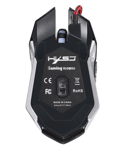 HXSJ S100 6 Keys Colorful Luminous Wired Gaming Mouse, S100