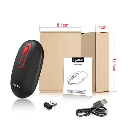 HXSJ T15 2.4GHz 4 Keys Wireless Mute Mouse, T15 Black, T15 White