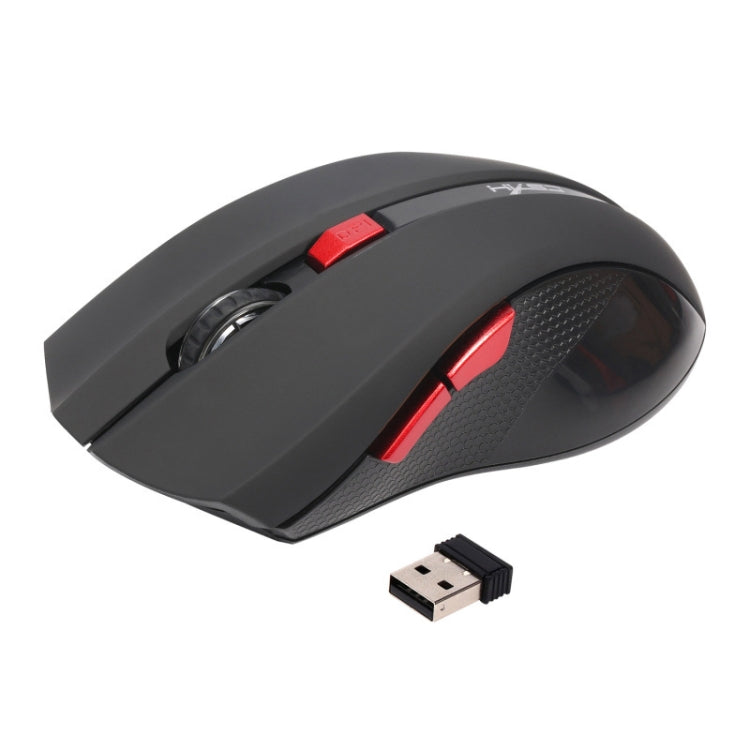 HXSJ X50 2.4G 6 Keys 1600DPI Three-speed Adjustable Wireless Mouse, X50 Black, X50 Red