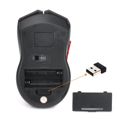 HXSJ X50 2.4G 6 Keys 1600DPI Three-speed Adjustable Wireless Mouse, X50 Black, X50 Red