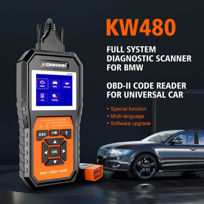 KONNWE KW480 2.8 inch Color Screen OBD2 Car Fault Detector, For BMW