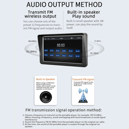B5300A 7 inch Wireless CarPlay Car Bluetooth MP5 Player, Support Mobile Phone Interconnection, B5300A