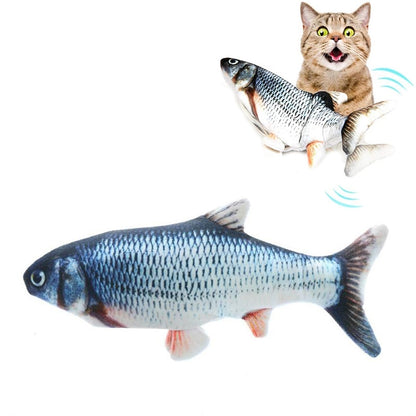 USB Charging Pet Simulation Fish Electric Cat Interactive Toy, Size：30cn, Size: 30cm (Black Grass Carp), Size: 30cm (Salmon), Size: 30cm (Red Carp)