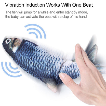 USB Charging Pet Simulation Fish Electric Cat Interactive Toy, Size：30cn, Size: 30cm (Black Grass Carp), Size: 30cm (Salmon), Size: 30cm (Red Carp)