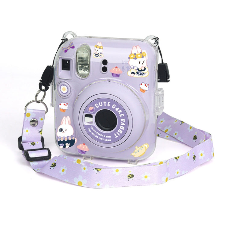 Crystal Hard Acrylic Camera Case with Shoulder Strap, For FUJIFILM instax mini 12(DIY Pink Graffiti), For FUJIFILM instax mini 12(DIY Blue Cat), For FUJIFILM instax mini 12(DIY Purple Daisies), For FUJIFILM instax mini 12(DIY Green Flowers)...