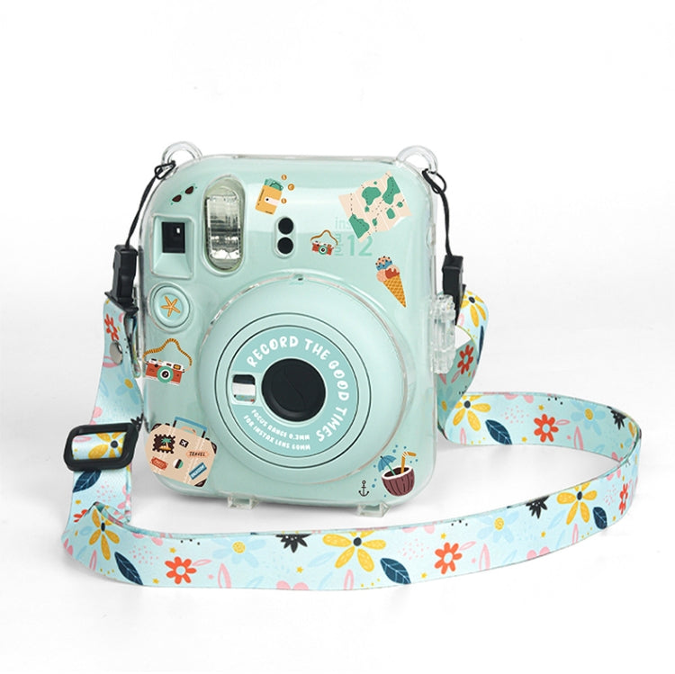 Crystal Hard Acrylic Camera Case with Shoulder Strap, For FUJIFILM instax mini 12(DIY Pink Graffiti), For FUJIFILM instax mini 12(DIY Blue Cat), For FUJIFILM instax mini 12(DIY Purple Daisies), For FUJIFILM instax mini 12(DIY Green Flowers)...