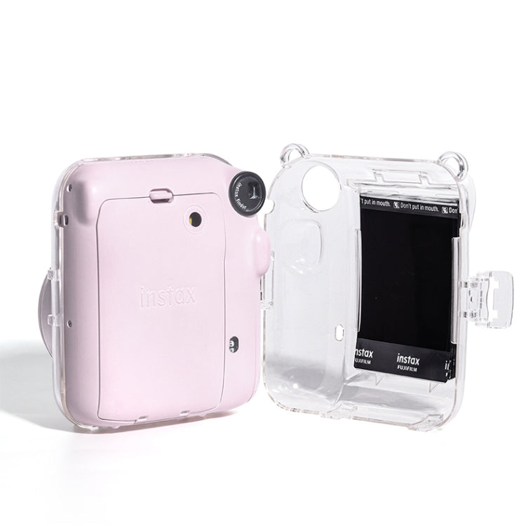 Crystal Hard Acrylic Camera Case with Shoulder Strap, For FUJIFILM instax mini 12(DIY Pink Graffiti), For FUJIFILM instax mini 12(DIY Blue Cat), For FUJIFILM instax mini 12(DIY Purple Daisies), For FUJIFILM instax mini 12(DIY Green Flowers)...