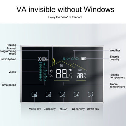 BHT-8000RF-VA- GBC Wireless Smart LED Screen Thermostat Without WiFi, Specification:Electric / Boiler Heating, Electric Heating, Electric Boiler Heating, Boiler Heating, Water Heating, Hydroelectric Heating, Water Boiler Heating