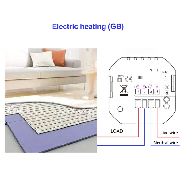 220V Smart Home Heating Thermostat Electric Heating WiFi Thermostat with External Sensor Wire, BHT-2002GBLM