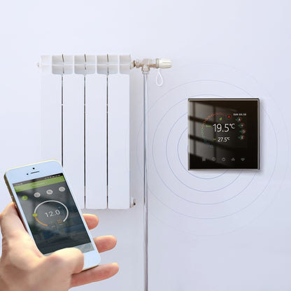220V Smart Home Heating Thermostat Electric Heating WiFi Thermostat with External Sensor Wire, BHT-2002GBLM