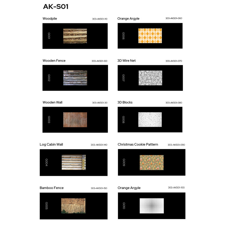 10 in 1 Transparencies Collection Slide Set for Godox AK-R21 Projection Kit, Godox AK-S01, Godox AK-S02, Godox AK-S03, Godox AK-S04, Godox AK-S05, Godox AK-S06