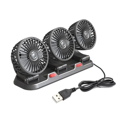 F4310 360-Degree Rotating Adjustable Car Three-Head Fan, F4310 24V Cigarette Lighter, F4310 USB Universal, F4310 12V Cigarette Lighter