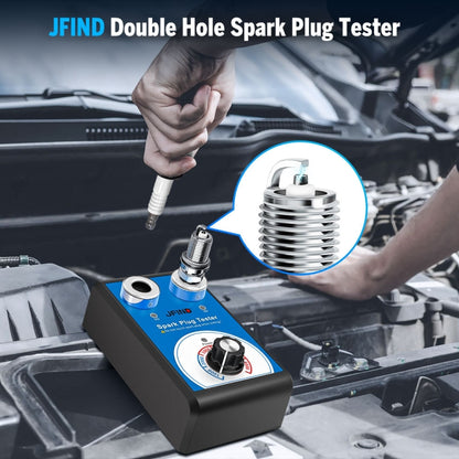 JFIND JF109 Car Double Hole Spark Plug Tester, JF109 (US Plug), JF109 (EU Plug)