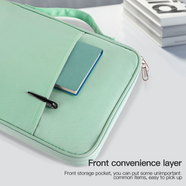 Portable Cloth Texture Leather Bag, For 12.9-13 inch Laptop