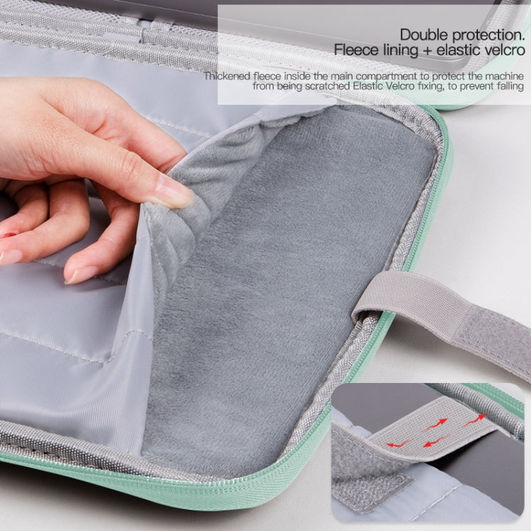 Portable Cloth Texture Leather Bag, For 12.9-13 inch Laptop