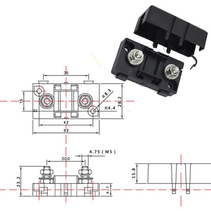 6 in 1 ANS Car Fuse Holder Fuse Box, 40A & 50A & 60A, 60A & 80A & 100A