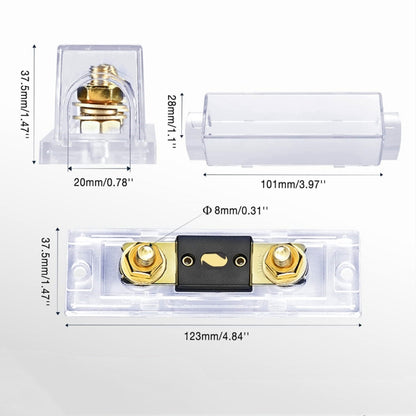 2 in 1 ANL Car Fuse Holder Electrical Protection Insulating Cover, 50A, 80A, 100A, 120A, 150A, 200A, 250A, 300A, 400A, 500A