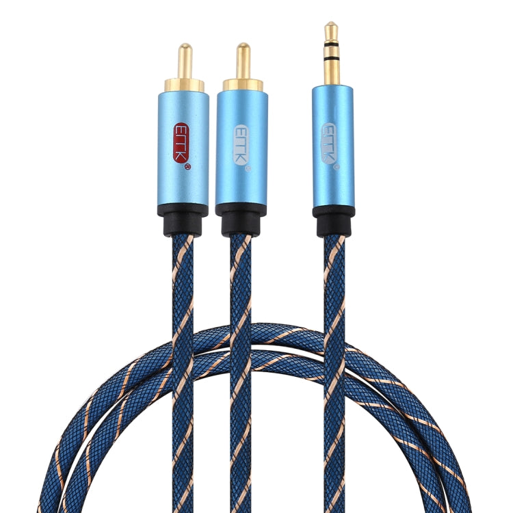 EMK 3.5mm Jack Male to 2 x RCA Male Gold Plated Connector Speaker Audio Cable, 1m, 1.5m, 2m, 3m, 5m