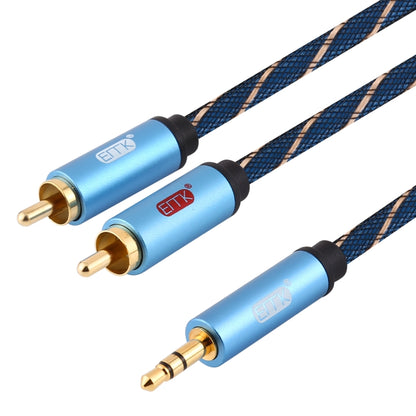 EMK 3.5mm Jack Male to 2 x RCA Male Gold Plated Connector Speaker Audio Cable, 1m, 1.5m, 2m, 3m, 5m