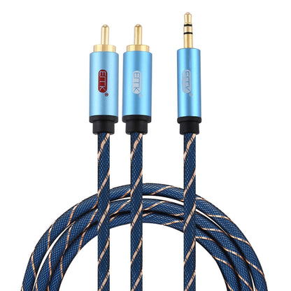 EMK 3.5mm Jack Male to 2 x RCA Male Gold Plated Connector Speaker Audio Cable, 1m, 1.5m, 2m, 3m, 5m
