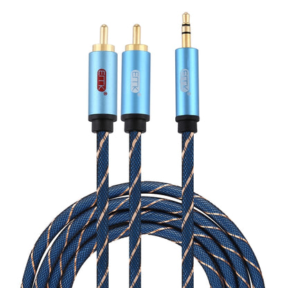 EMK 3.5mm Jack Male to 2 x RCA Male Gold Plated Connector Speaker Audio Cable, 1m, 1.5m, 2m, 3m, 5m
