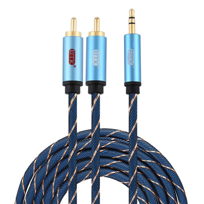 EMK 3.5mm Jack Male to 2 x RCA Male Gold Plated Connector Speaker Audio Cable, 1m, 1.5m, 2m, 3m, 5m