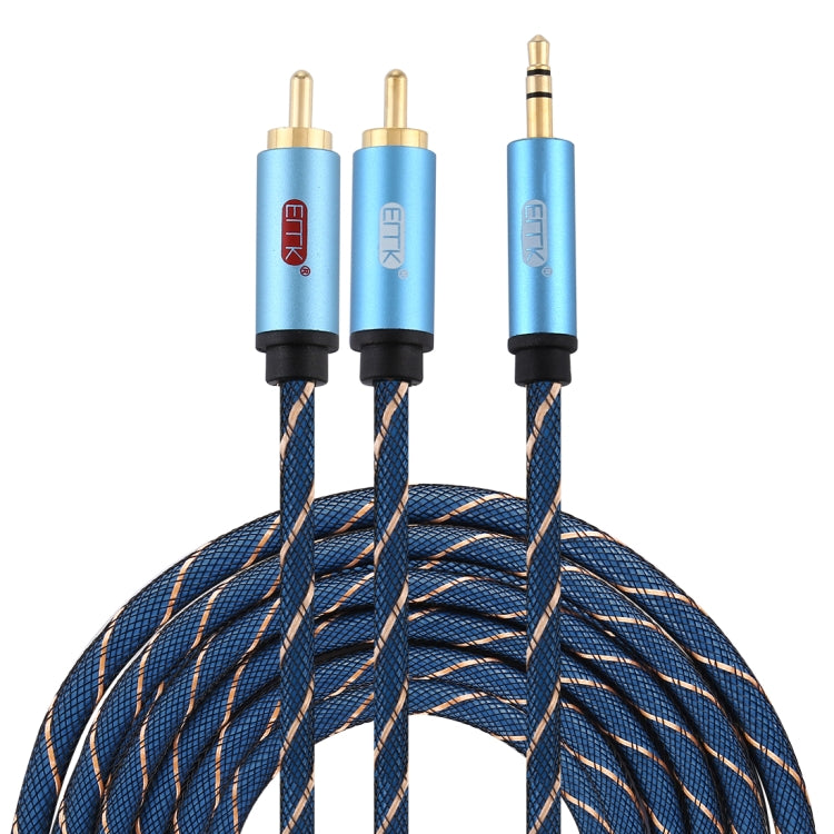 EMK 3.5mm Jack Male to 2 x RCA Male Gold Plated Connector Speaker Audio Cable, 1m, 1.5m, 2m, 3m, 5m