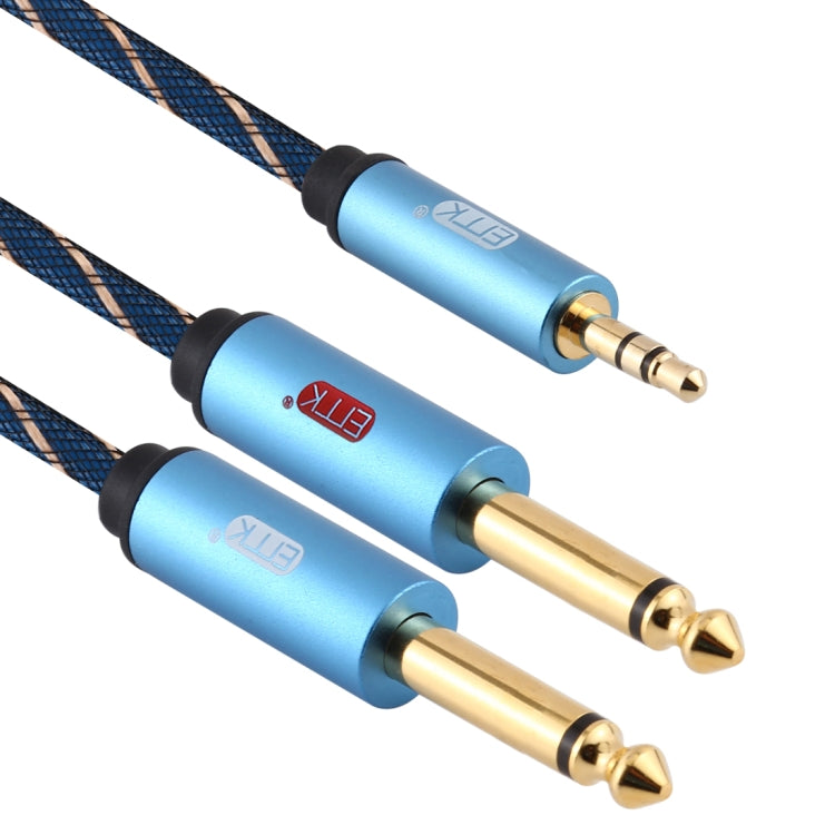 EMK 3.5mm Jack Male to 2 x 6.35mm Jack Male Gold Plated Connector Nylon Braid AUX Cable for Computer / X-BOX / PS3 / CD / DVD, 1m, 1.5m, 2m, 3m, 5m