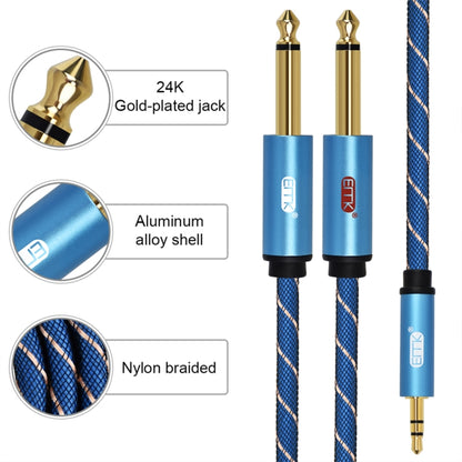 EMK 3.5mm Jack Male to 2 x 6.35mm Jack Male Gold Plated Connector Nylon Braid AUX Cable for Computer / X-BOX / PS3 / CD / DVD, 1m, 1.5m, 2m, 3m, 5m