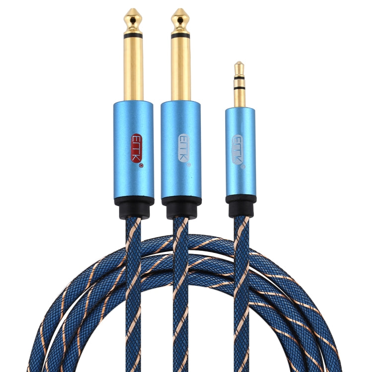 EMK 3.5mm Jack Male to 2 x 6.35mm Jack Male Gold Plated Connector Nylon Braid AUX Cable for Computer / X-BOX / PS3 / CD / DVD, 1m, 1.5m, 2m, 3m, 5m