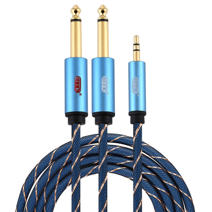 EMK 3.5mm Jack Male to 2 x 6.35mm Jack Male Gold Plated Connector Nylon Braid AUX Cable for Computer / X-BOX / PS3 / CD / DVD, 1m, 1.5m, 2m, 3m, 5m
