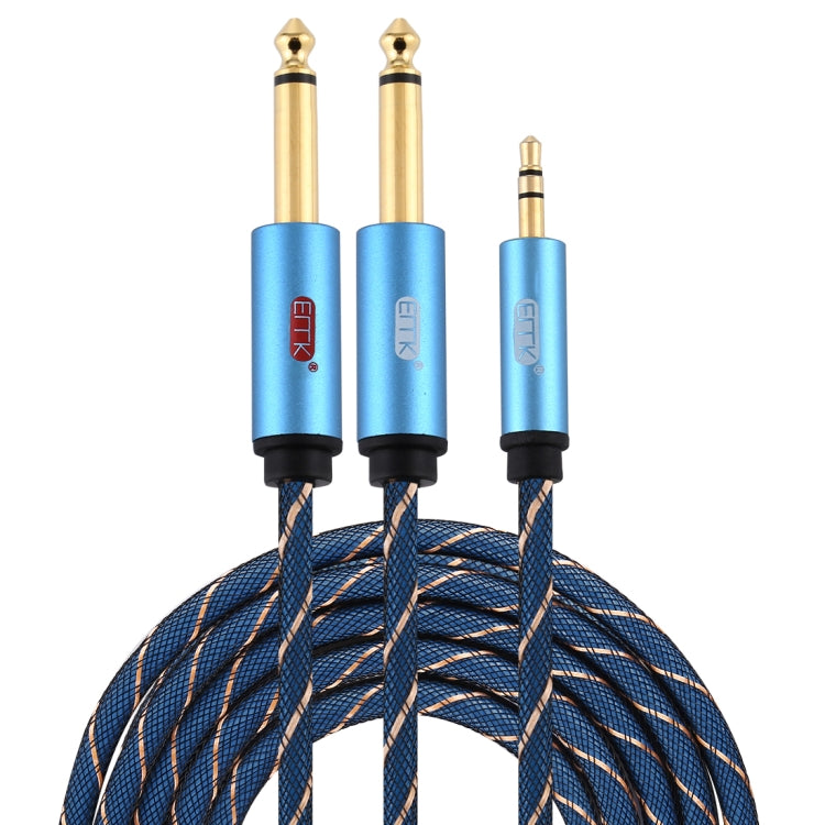 EMK 3.5mm Jack Male to 2 x 6.35mm Jack Male Gold Plated Connector Nylon Braid AUX Cable for Computer / X-BOX / PS3 / CD / DVD, 1m, 1.5m, 2m, 3m, 5m