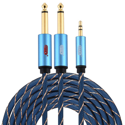 EMK 3.5mm Jack Male to 2 x 6.35mm Jack Male Gold Plated Connector Nylon Braid AUX Cable for Computer / X-BOX / PS3 / CD / DVD, 1m, 1.5m, 2m, 3m, 5m