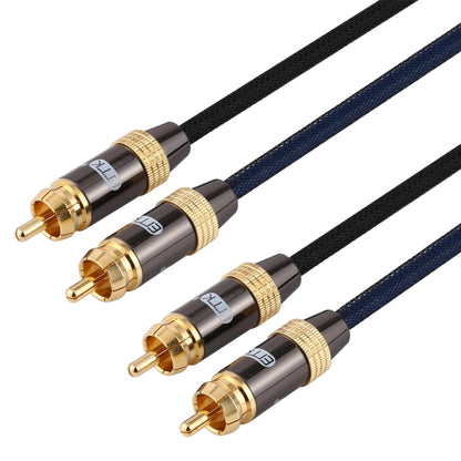 EMK 2 x RCA Male to 2 x RCA Male Gold Plated Connector Nylon Braid Coaxial Audio Cable for TV / Amplifier / Home Theater / DVD, 1m, 1.5m, 2m, 3m, 5m