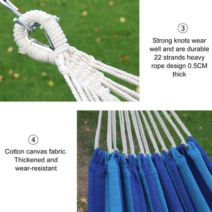 Outdoor Double Thickened Canvas Hammock Indoor Swing, 200x100cm