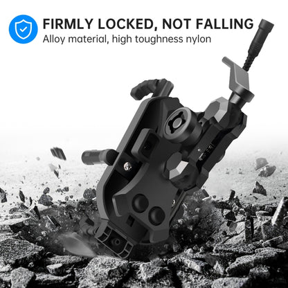 WUPP CS-1848B1 15W Motorcycle Wireless Fast Charging Phone Navigation Holder, Rearview Mirror Type