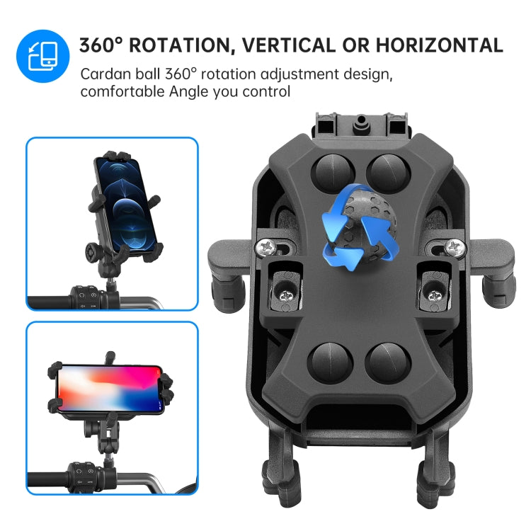 WUPP ZH-1848A1 Motorcycle Shock Absorption Riding Phone Navigation Holder, M8 Ball Joint, M10 Ball Joint
