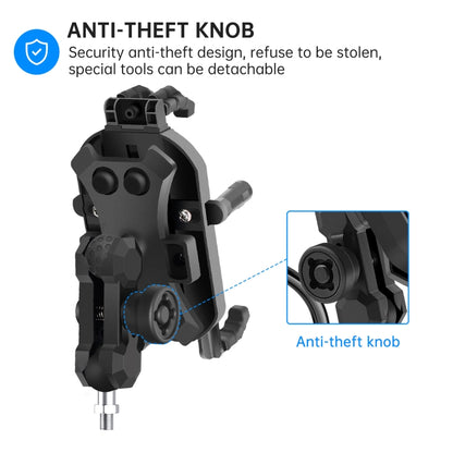 WUPP ZH-1848A1 Motorcycle Shock Absorption Riding Phone Navigation Holder, M8 Ball Joint, M10 Ball Joint