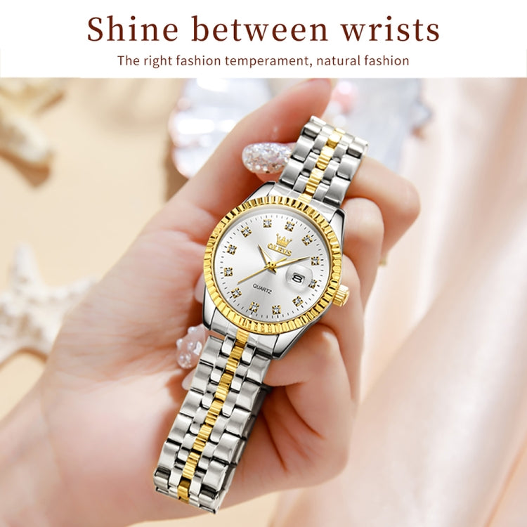 OLEVS 5526 Women Diamond Set Luminous Waterproof Quartz Watch