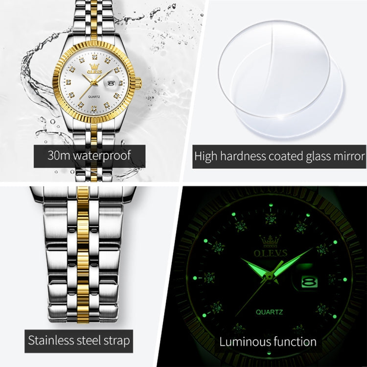 OLEVS 5526 Women Diamond Set Luminous Waterproof Quartz Watch
