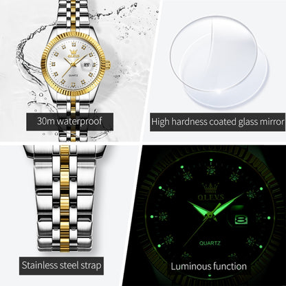 OLEVS 5526 Women Diamond Set Luminous Waterproof Quartz Watch