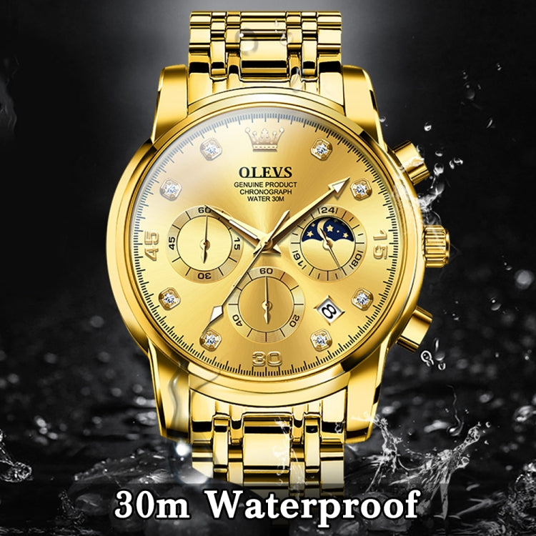 OLEVS 2889 Men Multifunctional Luminous Waterproof Quartz Watch