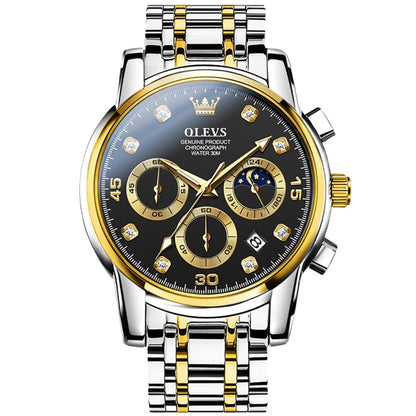 OLEVS 2889 Men Multifunctional Luminous Waterproof Quartz Watch