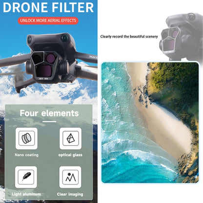 JSR GB 8 in 1 CPL ND8 ND16 ND32 ND64 STAR ND1000 NIGHT Lens Filter, 8 in 1 For DJI Mavic 3 Pro