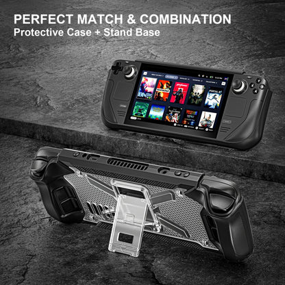 Shockproof Game Console Case with Holder & Shoulder Strap, Case + Shoulder Strap(Black+Transparent)