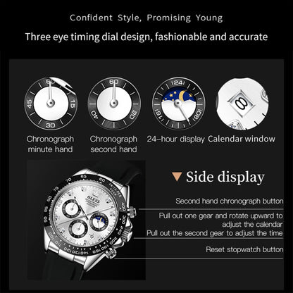 OLEVS 2875 Men Multifunctional Sports Chronograph Waterproof Quartz Watch