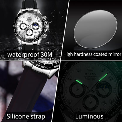 OLEVS 2875 Men Multifunctional Sports Chronograph Waterproof Quartz Watch