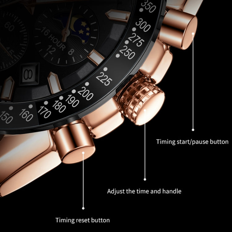 OLEVS 9957 Men Luminous Waterproof Leather Strap Quartz Watch